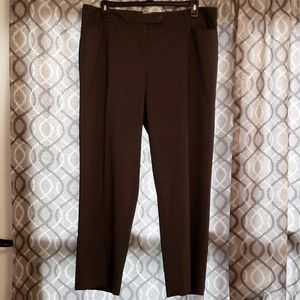 Calvin Klein 16W Soft Gray with White Striped Modern Fit Pants